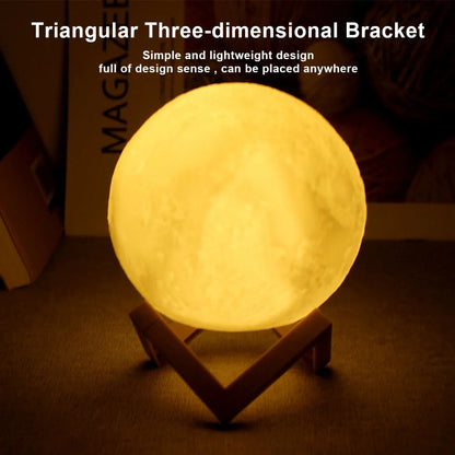 D5 Starry Moon Lamp 8Cm - Veilleuse LED avec support, parfaite pour la décoration de chambre et les cadeaux