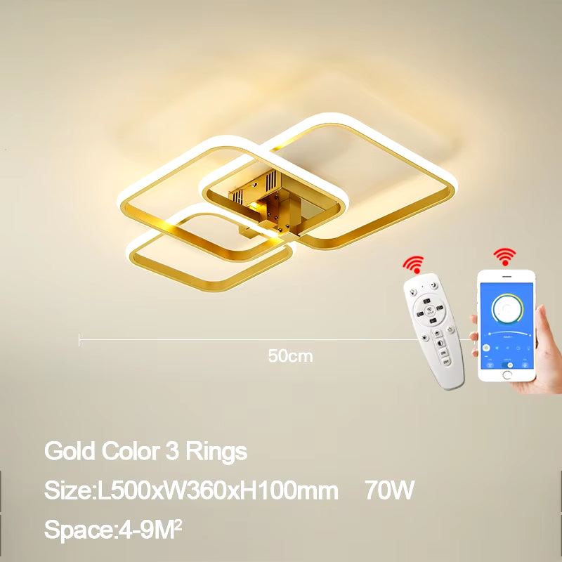Luminaires de plafond à LED modernes en or 
