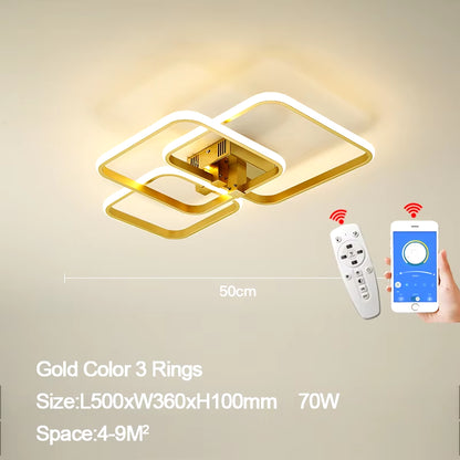 Luminaires de plafond à LED modernes en or 