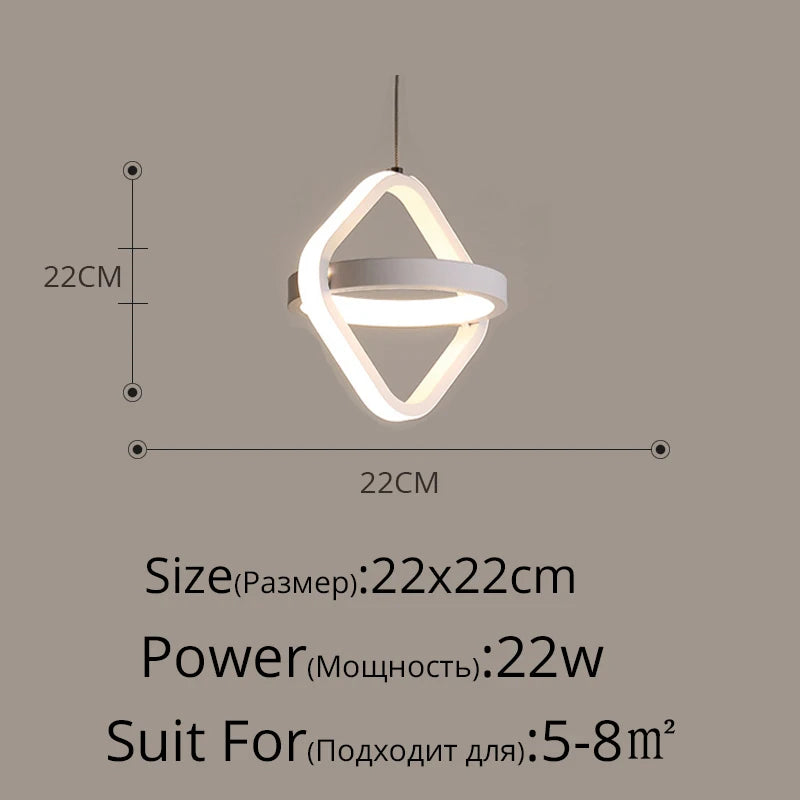 Modern LED Pendant Lights for Living Room Parlor Bedroom round Square Lamps Indoor Lighting Dropshipping Hanglamps Luminaire