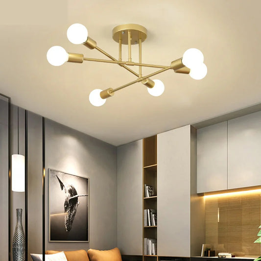 Modern Creative Lighting Warm and Romantic Golden Bedroom Modern Minimalist Personality Living Room Dining Room Ceiling Lamps