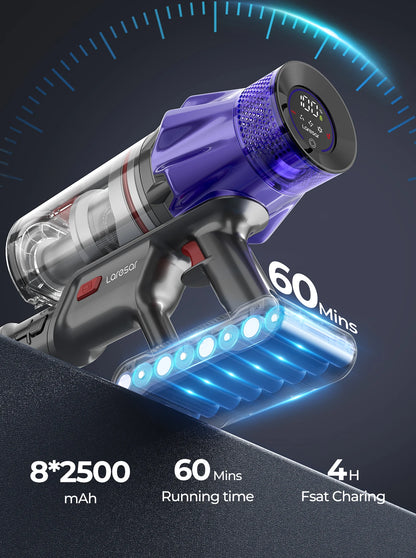 V7 2024 NOUVEAU Aspirateur sans fil Appareil ménager intelligent portable Tasse à poussière de batterie amovible 500W 50KPA Puissance d’aspiration