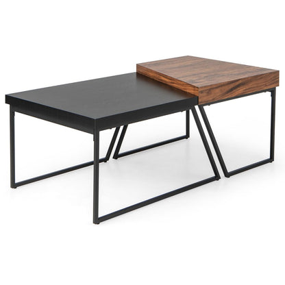 Lot De 2 Tables Basses Gigognes Avec Cadre Métal - 2 Combinaison disponible 