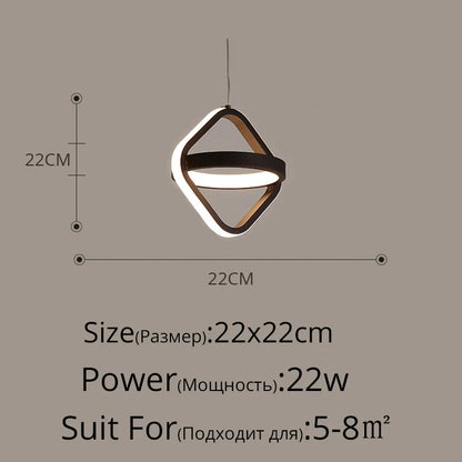 Modern LED Pendant Lights for Living Room Parlor Bedroom round Square Lamps Indoor Lighting Dropshipping Hanglamps Luminaire