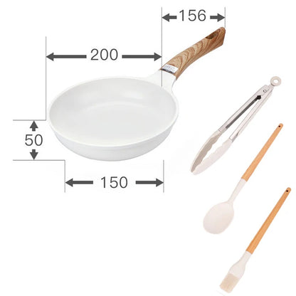 Ensemble de casserole en céramique pour poêle à frire et casserole antiadhésive pour le petit-déjeuner, crêpe, poêle en nid d’abeille wok, cuisine japonaise émaillée