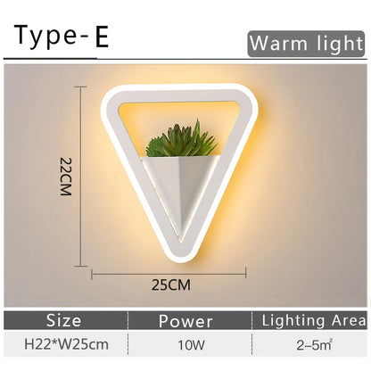 Modern LED Wall Light with Plant Nordic Creative Wall Lamp Living Room Aisle Bedroom Sconce Lamp Indoor Decoration LED Fixtures