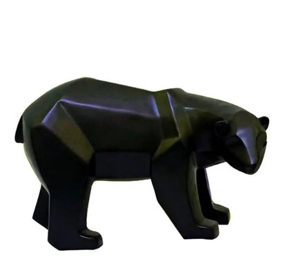 Sculpture d’ours en résine géométrique Statue d’ours polaire Ornement de bureau de mode Figurines abstraites modernes d’ours