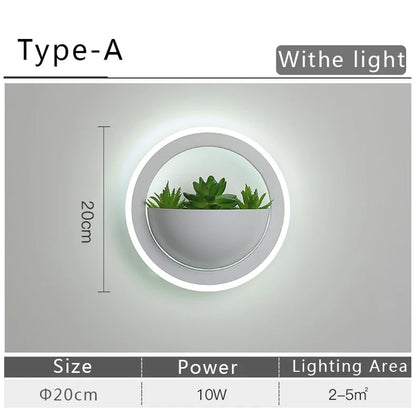 Modern LED Wall Light with Plant Nordic Creative Wall Lamp Living Room Aisle Bedroom Sconce Lamp Indoor Decoration LED Fixtures